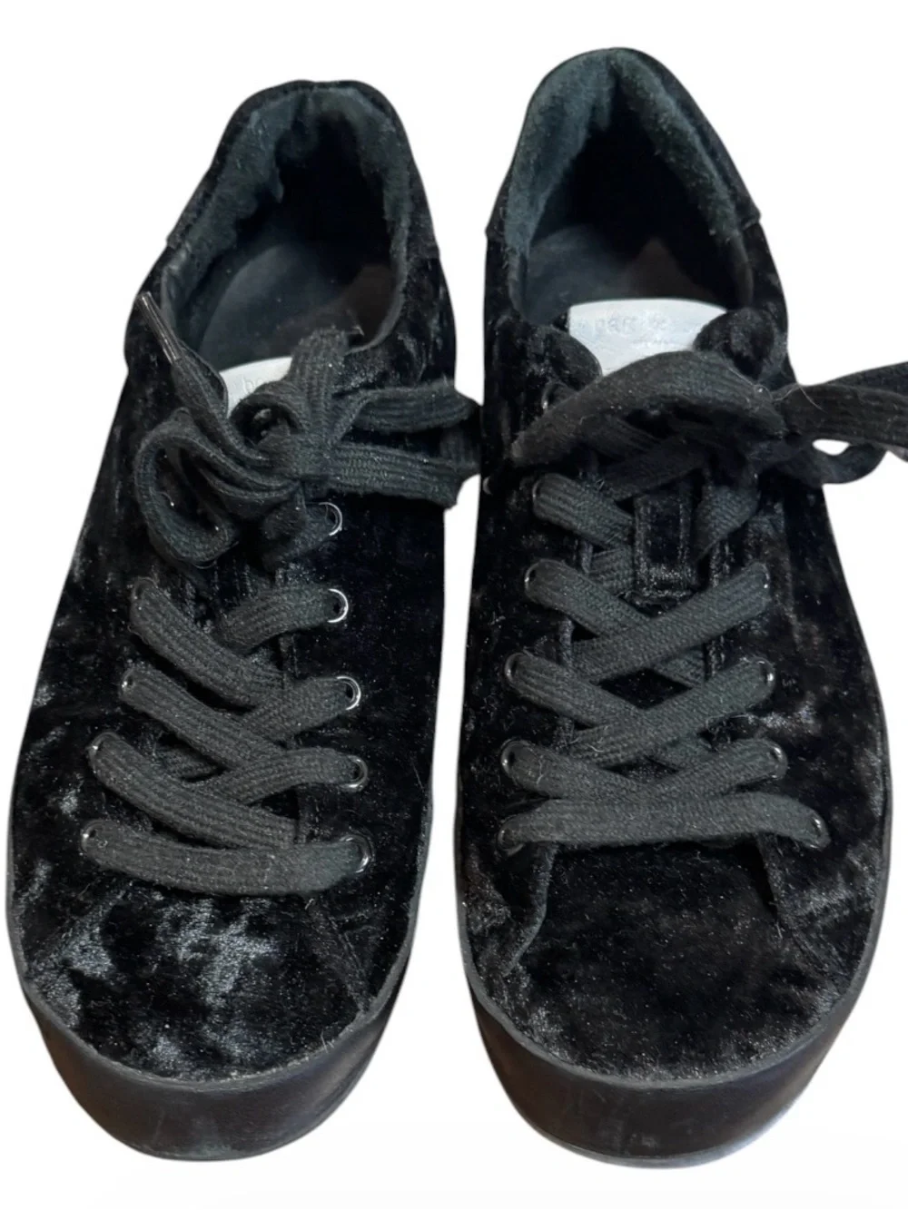 Rag & Bone RB1 Crushed Velvet Platform Sneakers Black US 6 EU 36 Orig $325